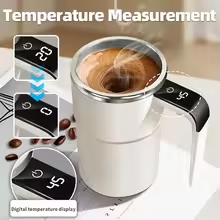 كوب مغناطيسي أوتوماتيكي ذاتي التحريك 380 مللي مع شاشة LCD كوب خلط عصير القهوة والحليب أكواب حرارية ذكية قابلة لإعادة الشحن عبر USB