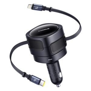 Baseus 90 واط USB نوع-C شاحن سيارة كابل مزدوج قابل للسحب PD QC SCP AFC PPS شحن سريع للكمبيوتر اللوحي آيفون سامسونج هواوي Xiaomi
