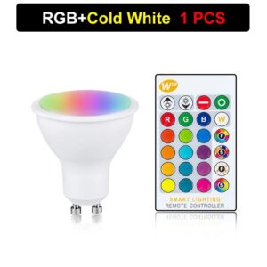 85-265 فولت 10 واط GU10 LED لمبة 16 ألوان RGB + CW + WW مصباح الأضواء IR التحكم عن بعد أمبولة Bombillas غرفة المنزل مهرجان ديكور
